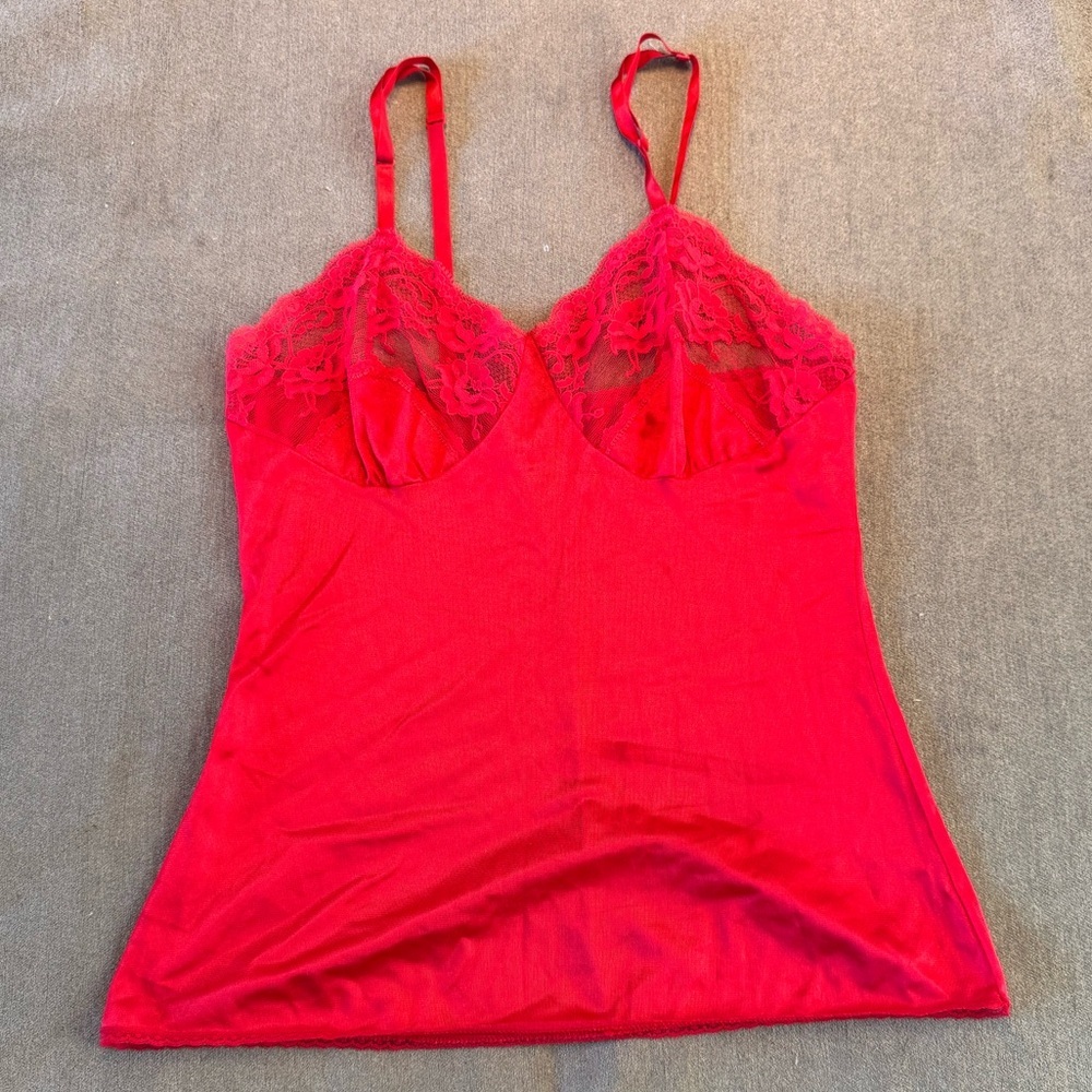 Vintage Red Lace Camisole Top